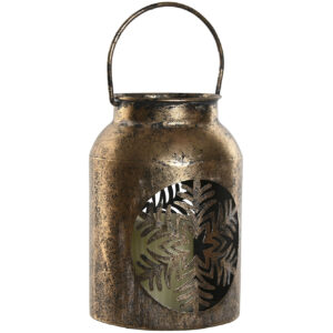 PORTACANDELE METALLO 16X16X23,5 INVECCHIATO DORATO