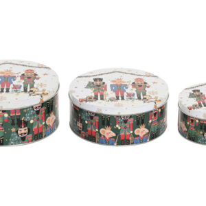 SET 3 SCATOLE METALLO 20X20X9 SCHIACCIANOCI