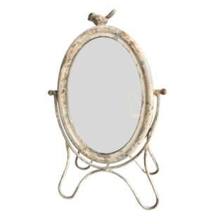 SPECCHIO OVALE UCCELLO METALLO CM24X39