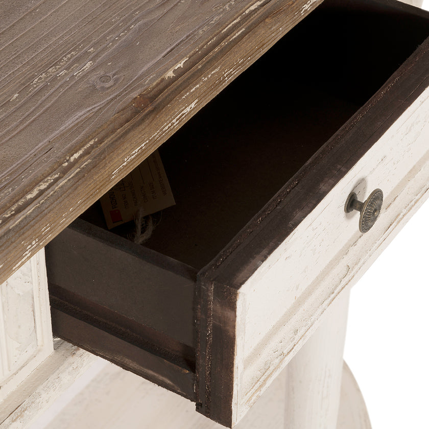 Consolle mezza luna due cassetti in abete mis. cm. 157x40x87 - immagine 4