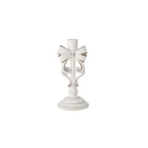 Portacandela in resina bianco decapato 12x12xH26 cm L'Arte di Nacchi