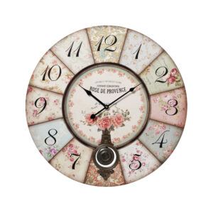 OROLOGIO CON PENDOLO PROVENZALE E SHABBY CHIC 58cm L'ARTE DI NACCHI