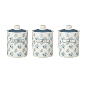 Tris barattoli Rose Blue mis. ø 10x16 L'arte di nacchi