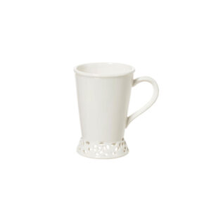 Mug traforata ceramica bianca L'arte di nacchi