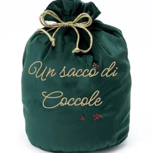 Sacco in Velluto verde 28x40cm