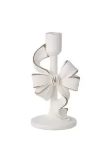 Portacandela fiocco bianco 11x11x23 - L’arte di Nacchi